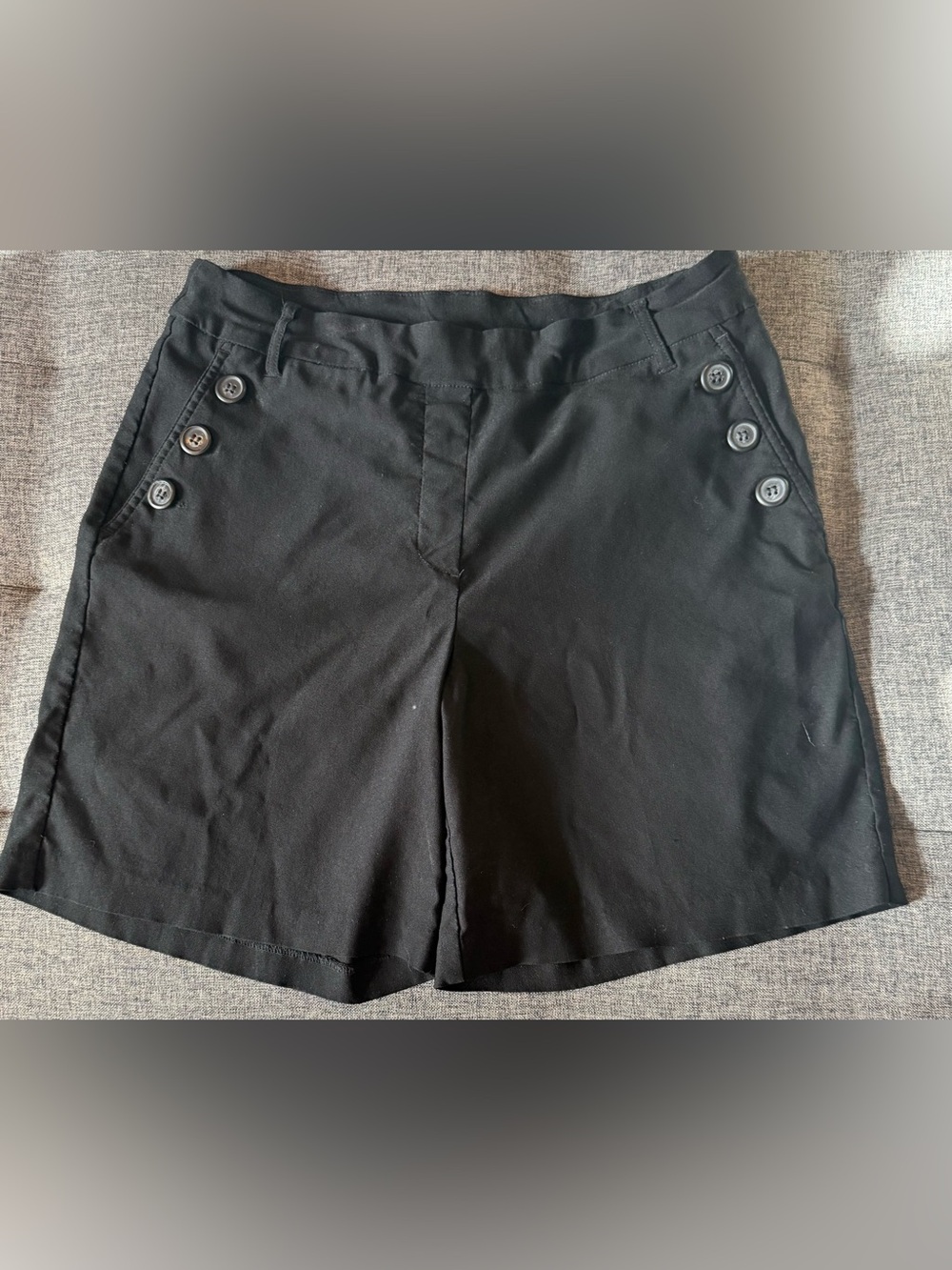 TRIBAL JEANS Brand Women's Black Button-Detail Bermuda Shorts